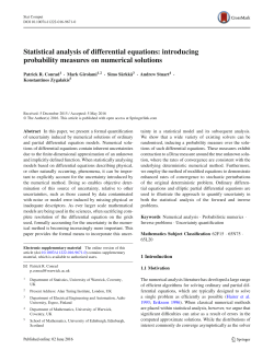 Statistical analysis of differential equations: introducing probability