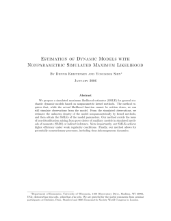 Estimation oF Dynamic Models with