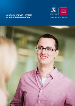 Graduate research deGrees in Business and economics