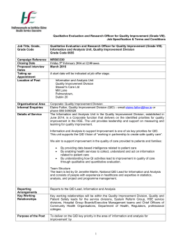 Qualitative Evaluation and Research Officer for Quality Improvement
