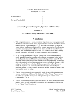 Complaint - Electronic Privacy Information Center