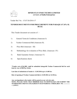 HINDUSTAN INSECTICIDES LIMITED (A Govt. of India Enterprise