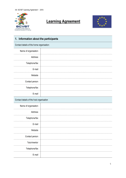 Learning Agreement Information about the participants