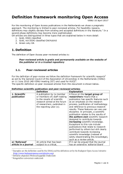 Definition framework Open Access