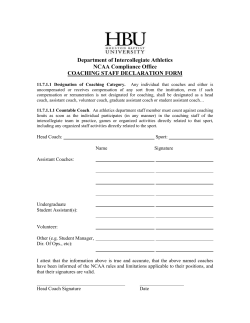Coaching Staff Declaration Form
