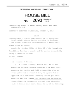 PRINTER`S NO. 4270 THE GENERAL ASSEMBLY OF