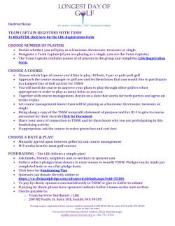 Instructions TEAM CAPTAIN REGISTERS WITH TSNW CHOOSE