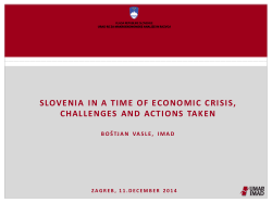 slovenia in a time of economic crisis, challenges and actions taken