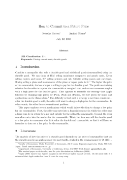 How to Commit to a Future Price