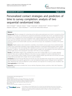 Personalized contact strategies and predictors of time to survey