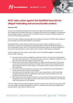 ACCC takes action against Get Qualified Australia for alleged