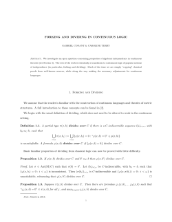 FORKING AND DIVIDING IN CONTINUOUS LOGIC 1. Forking and