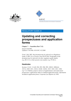 RG 234 Advertising financial products and advice services including