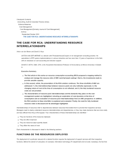 the case for rca: understanding resource