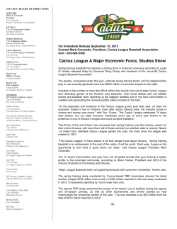 Cactus League A Major Economic Force, Studies Show