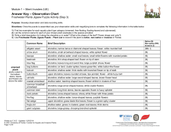 Answer Key &ndash; Observation Chart - Center for Aquatic and Invasive