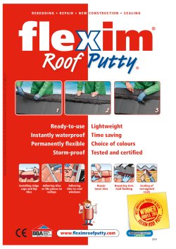 Ready-to-use Instantly waterproof Permanently flexible Storm proof