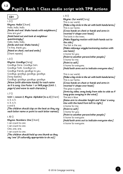 Pupil`s Book 1 Class audio script with TPR actions