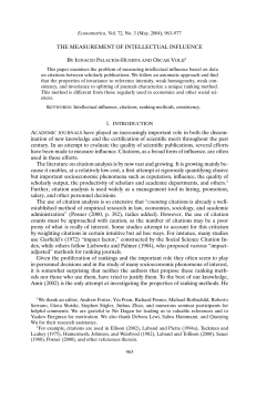 The measurement of intellectual influence