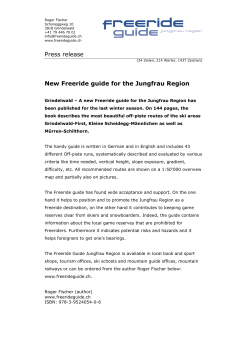 Press release New Freeride guide for the Jungfrau Region