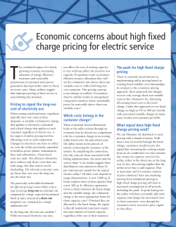 Economic concerns about high fixed charge pricing for electric service