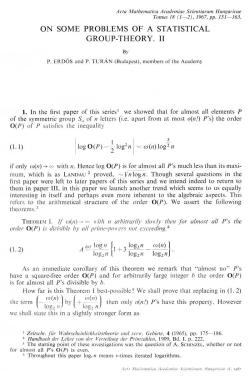 ON SOME PROBLEMS OF A STATISTICAL GROUP