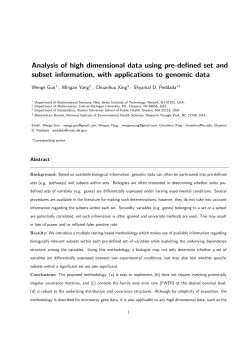Analysis of high dimensional data using pre