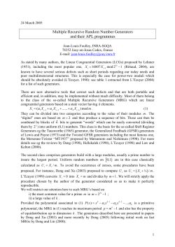 Multiple Recursive Random Number Generators and their APL