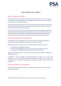 How to register your numbers - Phone