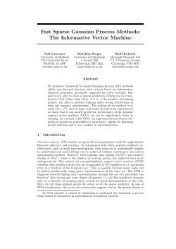 Fast Sparse Gaussian Process Methods: The Informative Vector