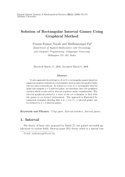 Solution of Rectangular Interval Games Using Graphical Method 1
