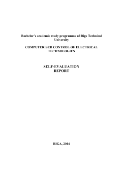 Bachelor`s academic study programme of Riga Technical
