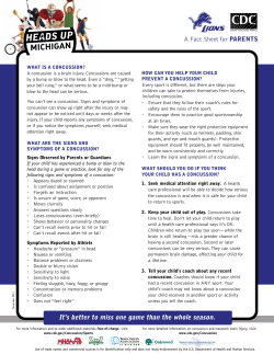 Concussion Fact Sheet for parents