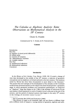 The calculus as algebraic analysis - chass.utoronto