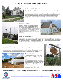 The City of Cleveland Land Bank at Work Lots starting at $200! Bring