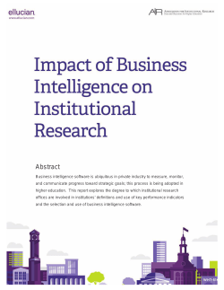 Impact of business intelligence on institutional research