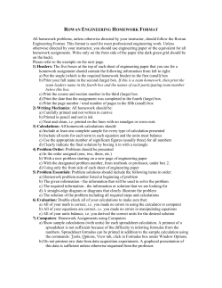 ROWAN ENGINEERING HOMEWORK FORMAT