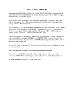 NOTICE OF UTILITY TARIFF FILING In accordance with 3 AAC