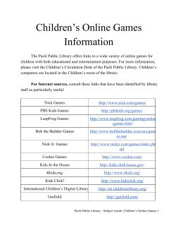 Children`s Online Games Information