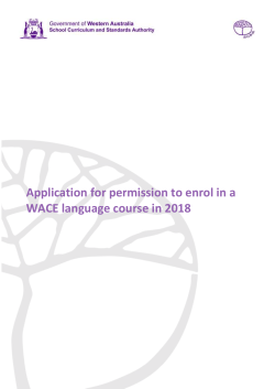 Application process for permission to enrol in a WACE language