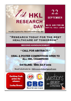 HKL Research Day Poster / Oral Competition Declaration