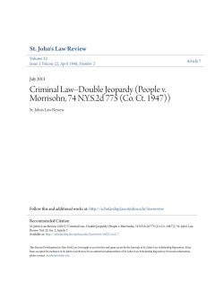 Double Jeopardy - St. John`s Law Scholarship Repository
