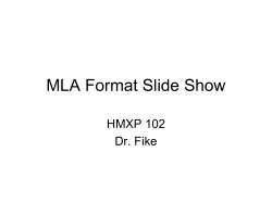 MLA - Winthrop University