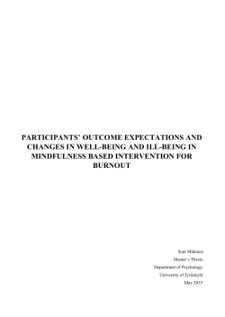 participants` outcome expectations and changes in well-being