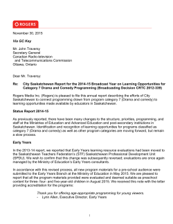 November 30, 2015 Via GC Key Mr. John Traversy Secretary