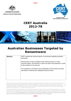 Australian Businesses Targeted by Ransomware