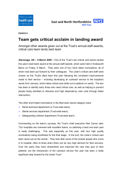 Team gets critical acclaim in landing award