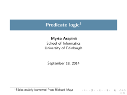 Predicate Logic - School of Informatics