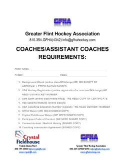 COACHES/ASSISTANT COACHES REQUIREMENTS: