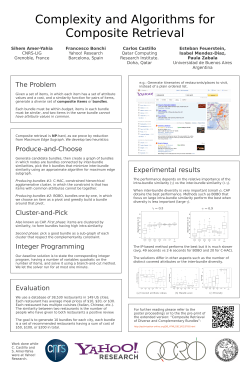 The Problem Produce-and-Choose Cluster-and